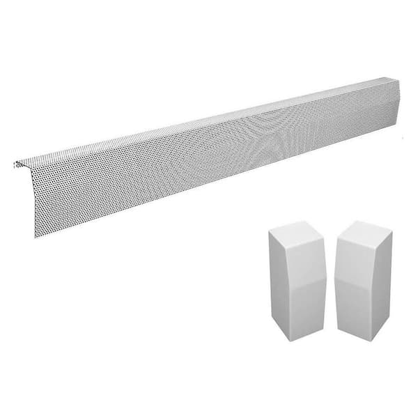 Baseboarders Premium Series 7 ft. Galvanized Steel Easy Slip-On Baseboard Heater Cover, Left and Right Endcaps [1] Cover, [2] Endcaps