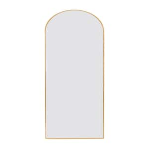 71 in. H x 31.5 in. W Modern Arched Shape Framed Gold Standing Mirror Full Length Floor Mirror