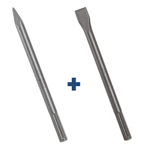 12 in. Hammer Steel SDS-Max Bull Point Plus 1 in. x 12 in. Hammer Steel SDS-Max Flat Chisel