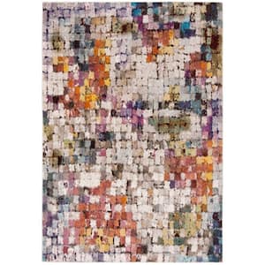 Aria Cream/Rust 5 ft. x 8 ft. Abstract Area Rug