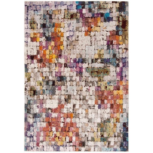 SAFAVIEH Aria Cream/Rust 5 ft. x 8 ft. Abstract Area Rug