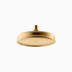 1-Spray Patterns with 1.75 GPM 8 in. Ceiling Mounted Fixed Shower Head in Vibrant Brushed Moderne Brass