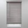 Perfect Lift Window Treatment Gray Cordless Room Darkening Faux Wood Blinds with 2 in. Slats - 36.5 in. W x 48 in. L QJDG360480