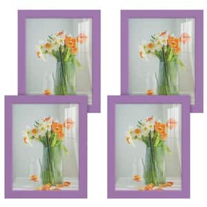 Modern 8 in. x 10 in. Violet Picture Frame (Set of 4)