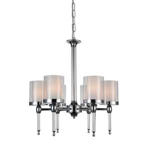 Maybelle 6-Light Chrome Chandelier with Clear shade