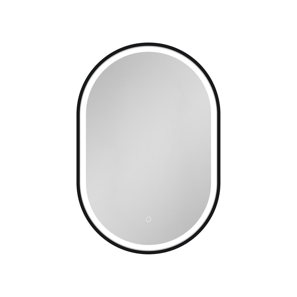 21 in. W. x 31 in. H Oval Anti-Fog Surface Mount Framed Bathroom Medicine C