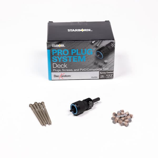 Porch Flooring #10 x 2-3/4 in. Star Trim Head Pro Plug System Composite Deck Hardware Pack 100LF Kettle (150-pieces)