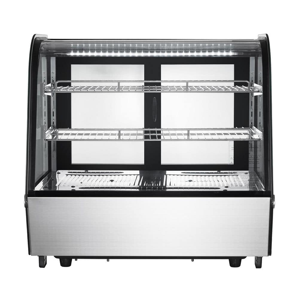 Refrigerated Display Case, 4.2 cu. ft. /115 L Countertop Pastry Display Case, 2-Tier, LED Lighting, 2025 Upgrade Gray
