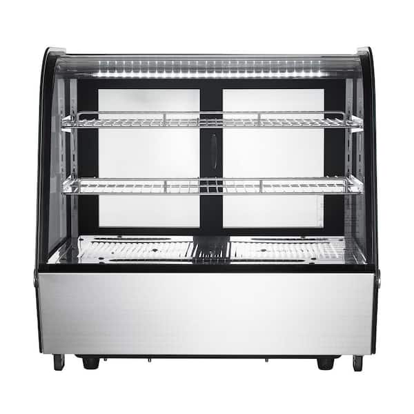 Refrigerated Display Case, 4.2 cu. ft. /115 L Countertop Pastry Display Case, 2-Tier, LED Lighting, 2025 Upgrade Gray