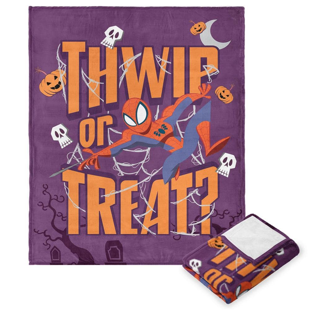 THE NORTHWEST GROUP Marvel Spiderman Web Tricks Multi Color Silk Touch Throw