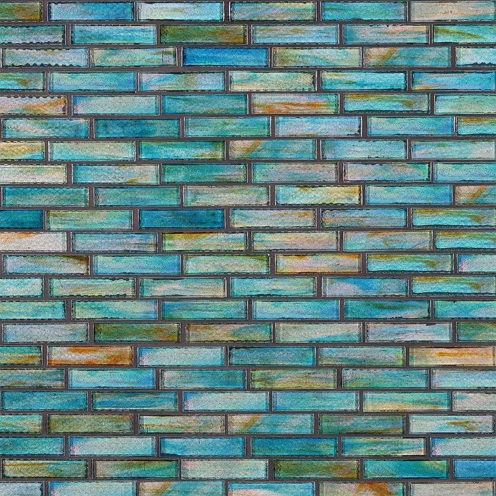 Java Lagoon Tile Ivy Hill Tile Waterscape Lagoon Green 11.82 in. x 12 in. Polished Glass ...