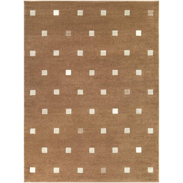 Houston Brown 7 ft. 10 in. x 10 ft. Geometric Area Rug