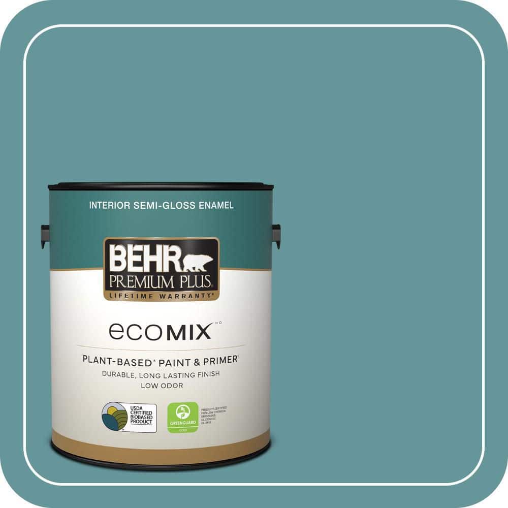 1 gal. #MQ6-33 Vintage Teal Semi-Gloss Enamel EcoMix Plant-Based Interior Paint & Primer price history on PriceWatchPro
