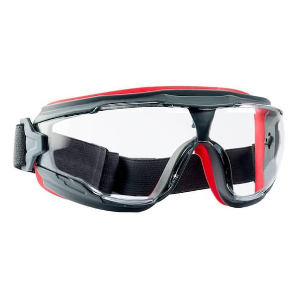 Scotchgard Protector Gray/Red Anti-Fog Goggles with Clear Lens