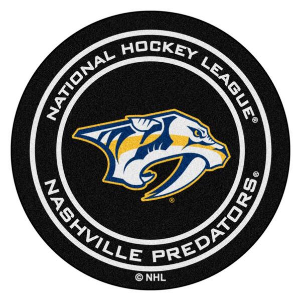 FANMATS Nashville Predators Black 27 in. Round Hockey Puck Mat