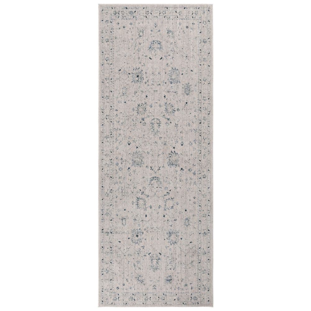 Antique Patina 2 ft. x 8 ft. Ivory/Blue Border Floral Runner Rug price history on PriceWatchPro