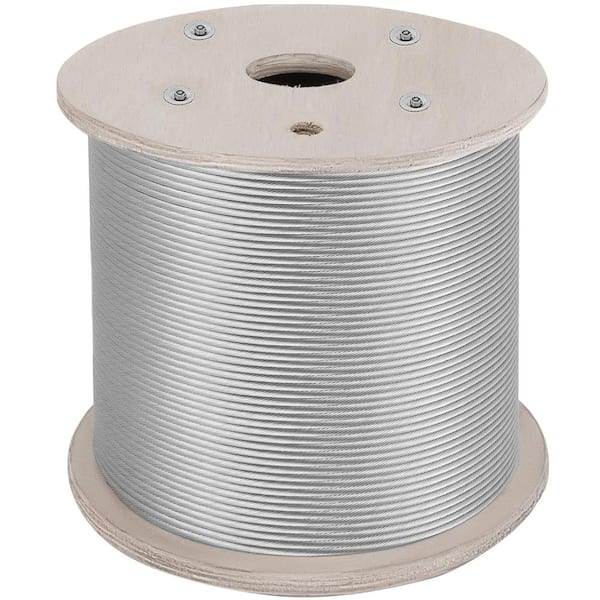 VEVOR 1000 ft. x 1/8 in. Cable Railing Kit 2100 lbs. Loading T316 Stainless Steel Wire Rope with 1x19 Strands for Deck Stair