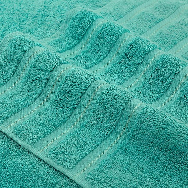 American Soft Linen Bath Towels 100% Turkish Cotton 4 Piece Luxury Bath  Towel Sets for Bathroom - Turquoise Blue 