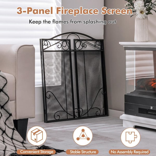 Fireplace Screen,Mesh Fireplace Cover Safe Cover,Fireplace Baby Proofing,Fire Place Cover for The Living Room Indoor, Fireplace Gate Cover for Child