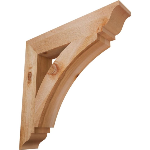 Ekena Millwork 4 in. x 22 in. x 22 in. Western Red Cedar Thorton Traditional Rough Sawn Bracket