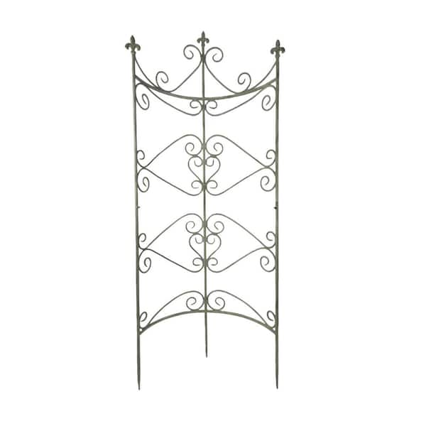 Jager Sungmor 25.60 in. W x 67.71 in. H White Iron No Dig Decorative Garden Fence Trellis