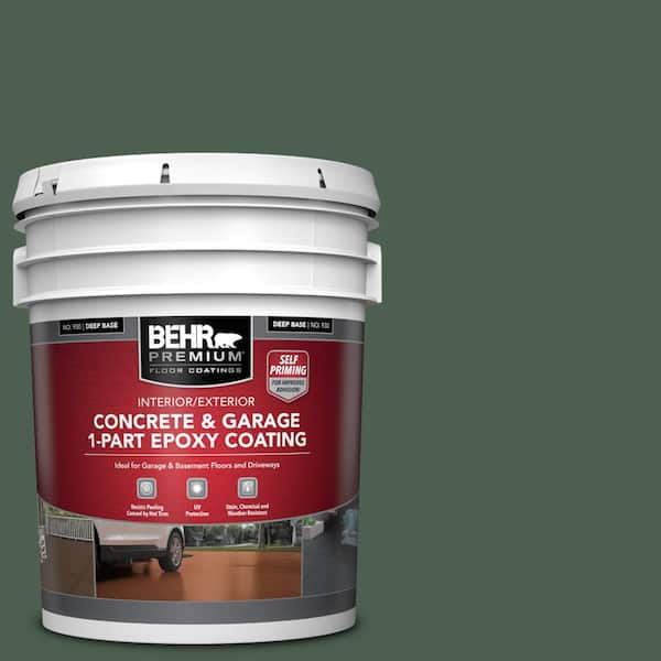 BEHR PREMIUM 5 gal. #N400-7 Vine Leaf Self-Priming 1-Part Epoxy Satin Interior/Exterior Concrete and Garage Floor Paint