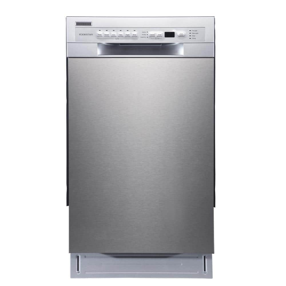 EdgeStar 18 in. Front Control Dishwasher in Stainless Steel with Stainless Steel Tub, Silver