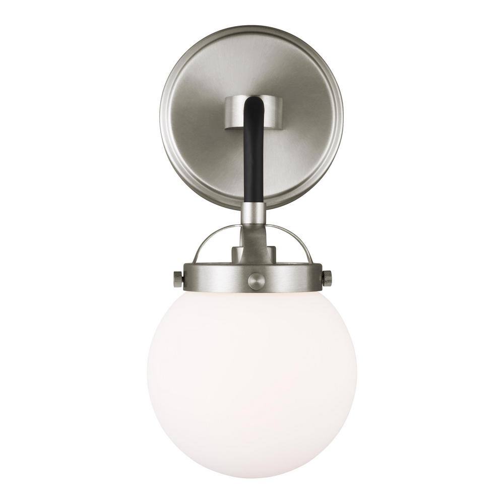 Cafe Elegance 11.75" Brushed Nickel 1-Light Wall Sconce