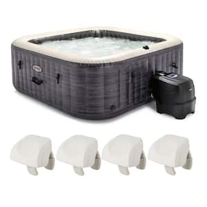 94" x 28 " PureSpa Plus 6-Person Greystone Inflatable Hot Tub Spa, , with 4 Headrest Pillows