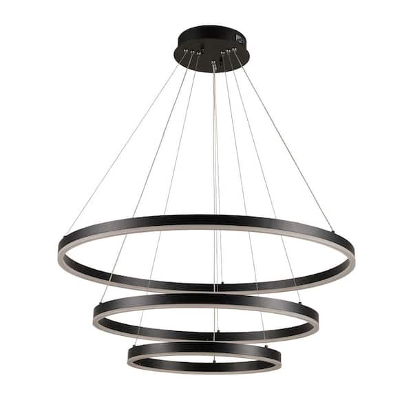 ExBrite Savannah 75-Watt Integrated LED Matte Black Chandelier