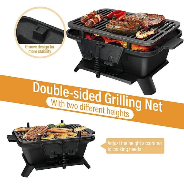 Alpulon Black 4-Burner Outdoor Foldable Propane GAS Grill with Wheels