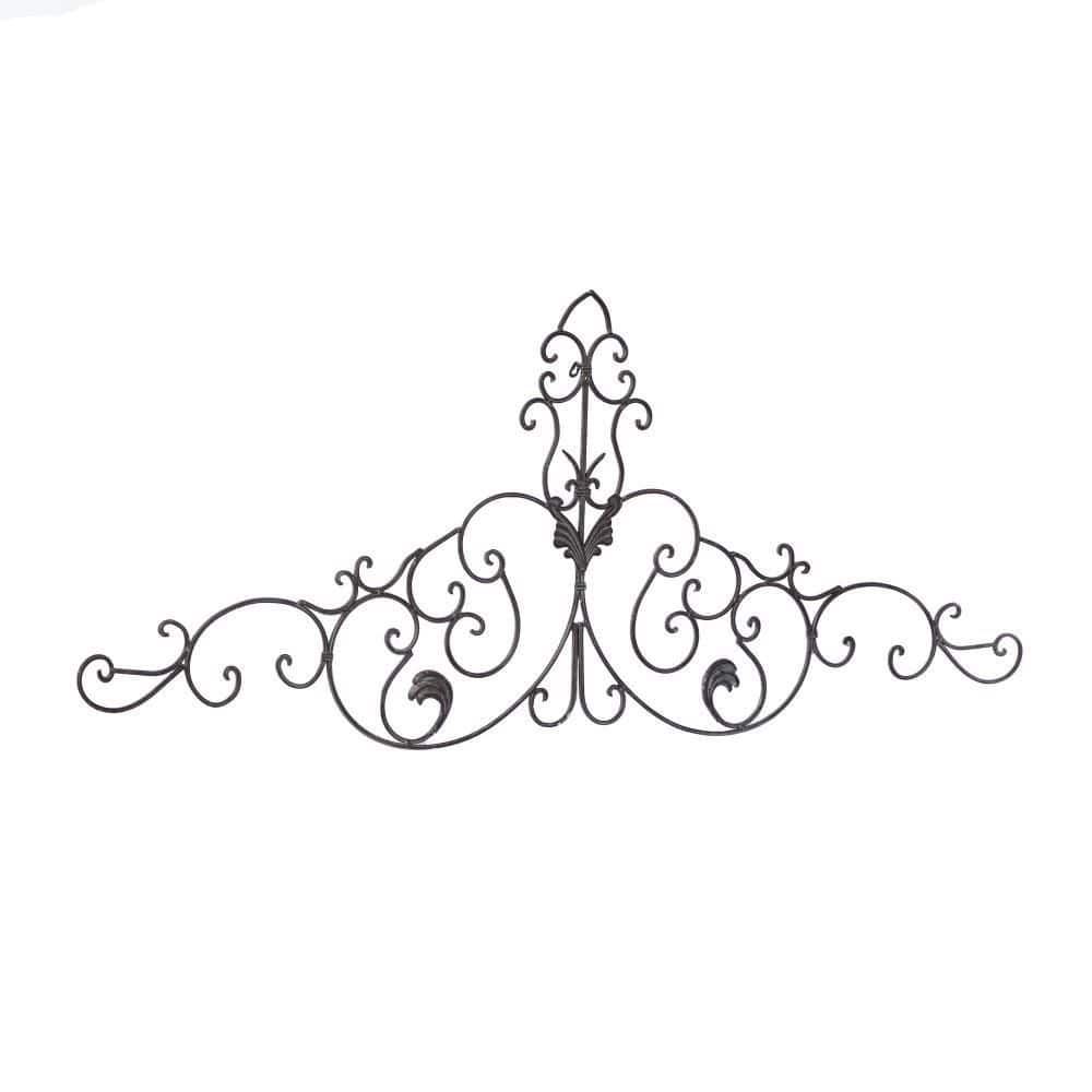 Brown Metal Rustic Floral Scroll Wall Decor, 59" x 24"