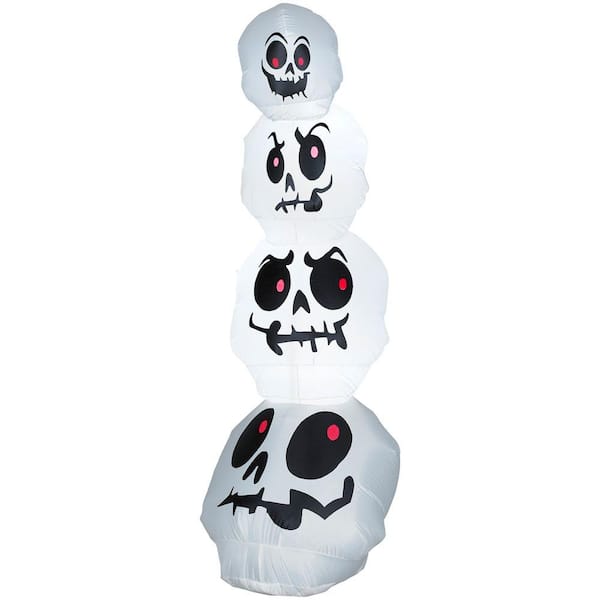 unbranded 8 ft. - Airblown Lighted Stacked White Skulls