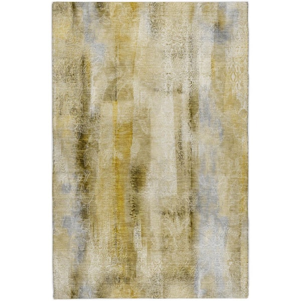 Dream Shag Premium Machine Washable Abstract ADS537 Taupe 10 ft. x 14 ft. Area Rug