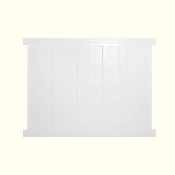 Weatherables Pembroke 5 ft. H x 8 ft. W White Vinyl Privacy Fence Panel Kit