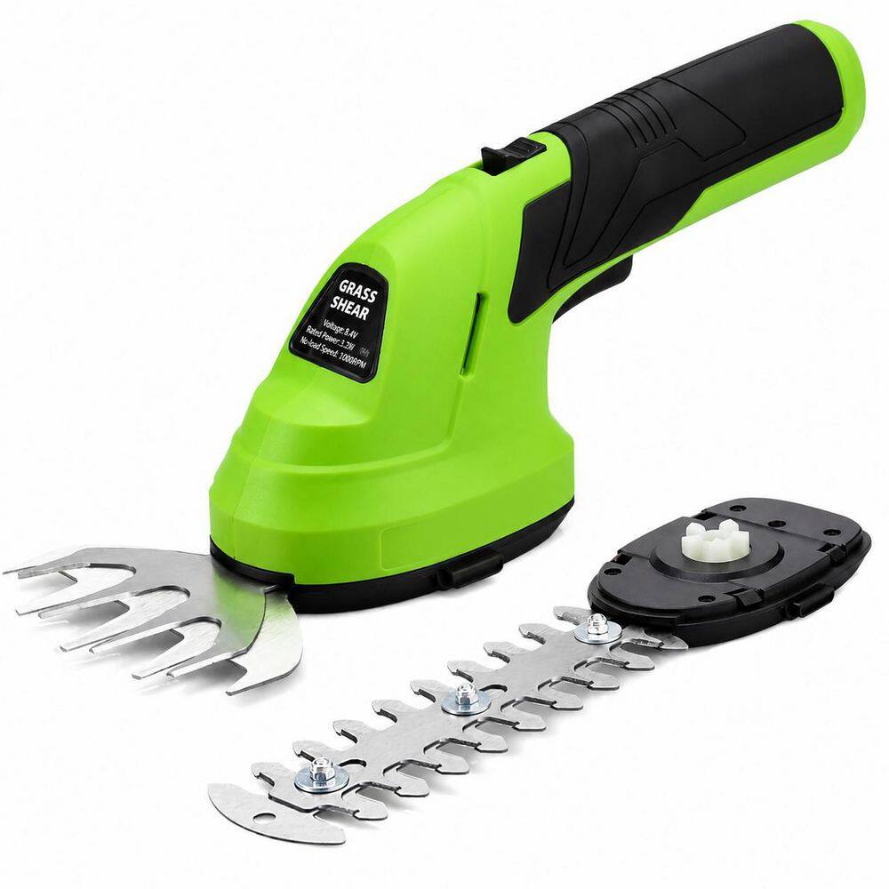 Green Cordless 2-in-1 8V Handheld Grass Shear and Hedge Trimmer with 5.5 in Blade and USB Type-C Charging price history on PriceWatchPro