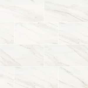 MS International Porcelain Series: 12x24 Adella White Satin Matte Finish  Wall Tile NADEWHI1224 
