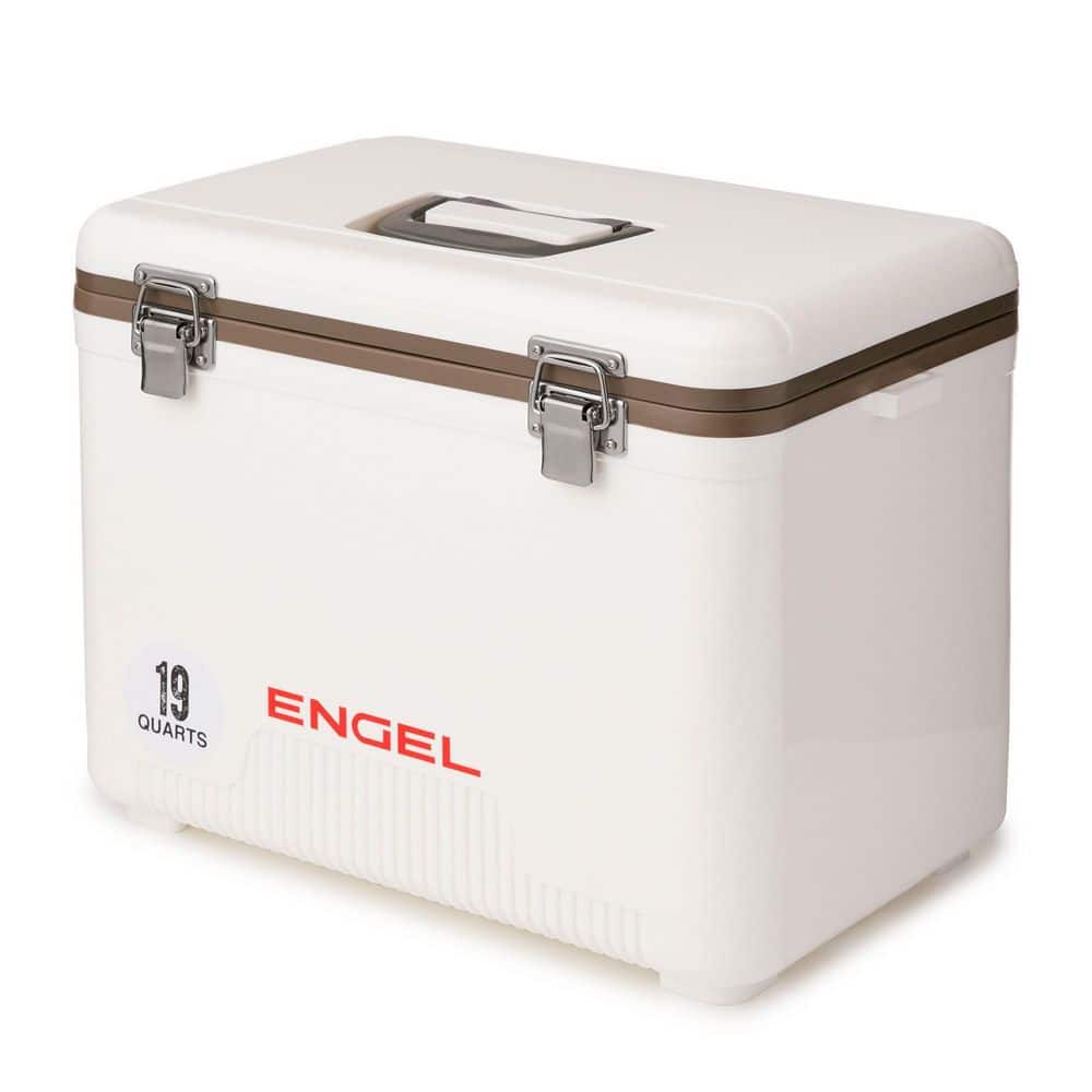 Engel 19-Qt. Air Tight Dry Box & Insulated Ice Cooler with Shoulder Strap,  White UC19 - The Home Depot