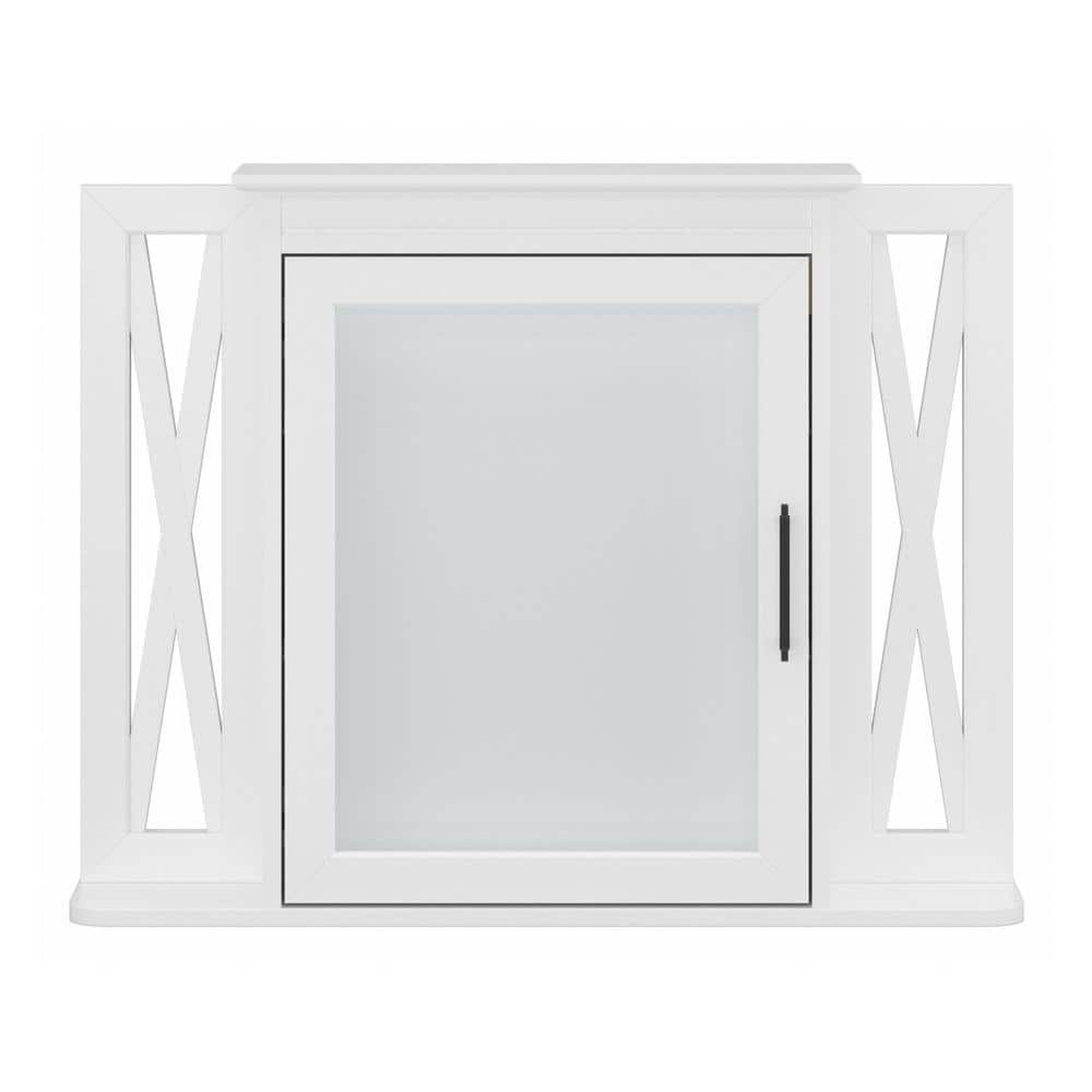 White Ash Farmhouse Wall-Mount Medicine Cabinet with Mirror
