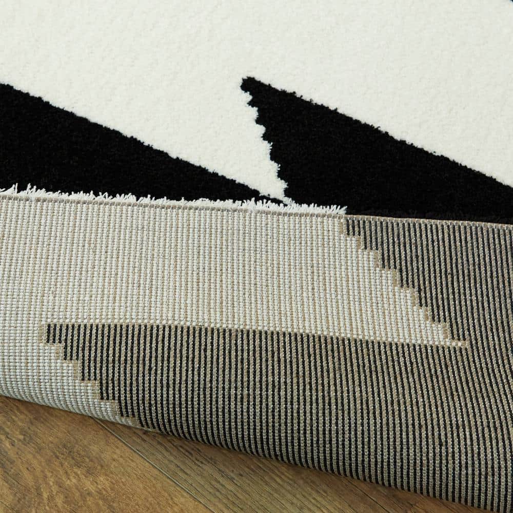 Nicholas Black 5' x 7' Rectangular Synthetic Area Rug