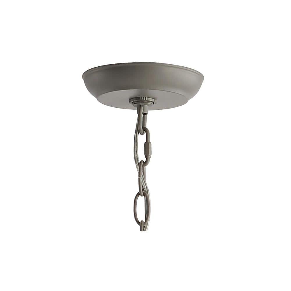 Rustica 27" Gray Metal and Wood Bead Chandelier