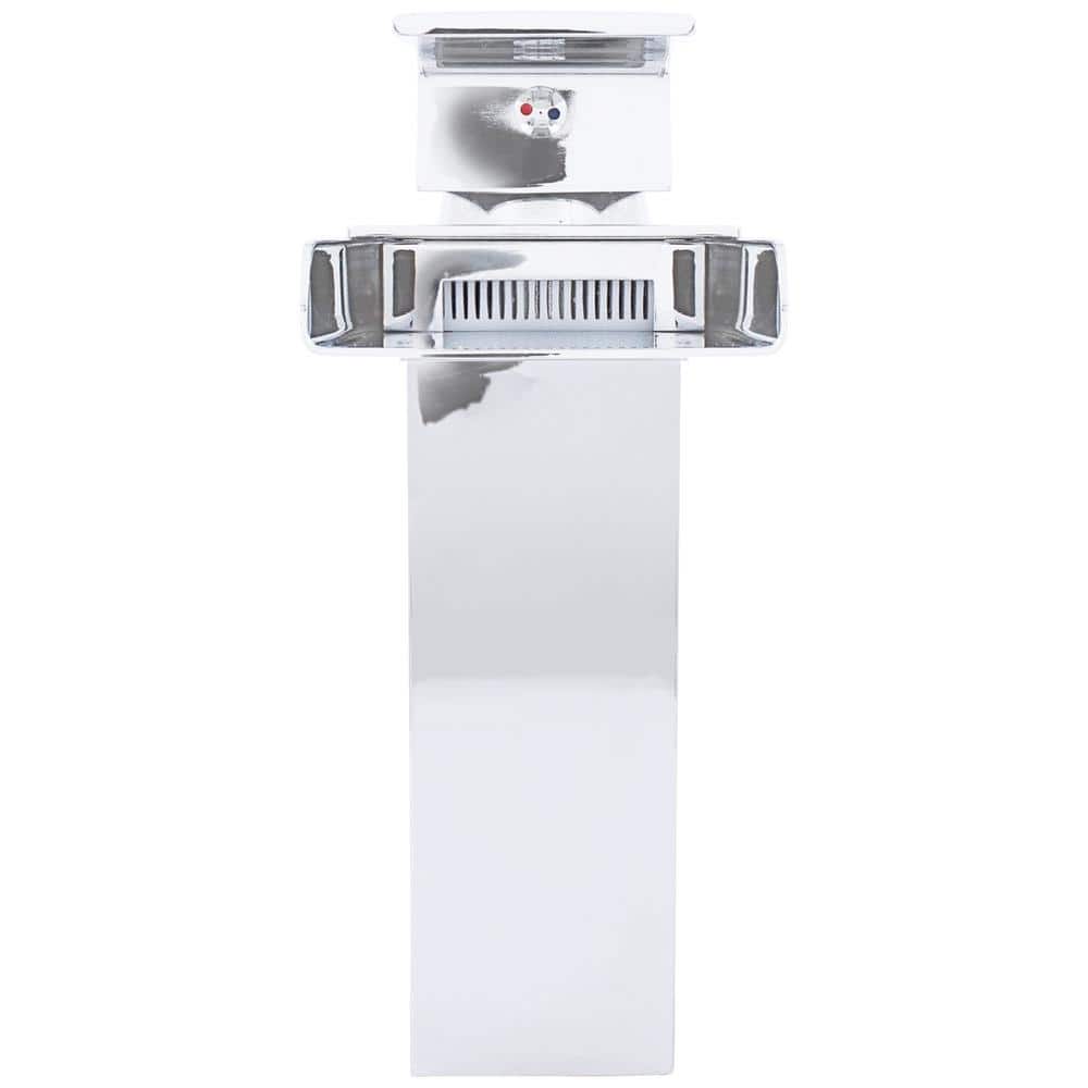 Chrome Single-Hole Single-Handle Bathroom Faucet with Brass Handle