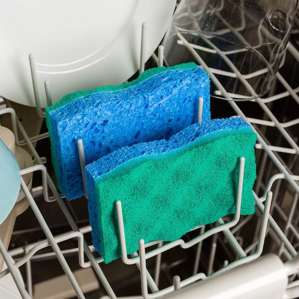Kitchen Scrub Brushes 4pk Blue Sink Dish Washing Cleaning Scrubbers Bathtub