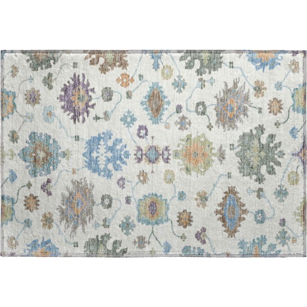 Mayfield Premium Machine Washable Abstract AMF2532 Ivory 2 ft. x 3 ft. Accent Rug
