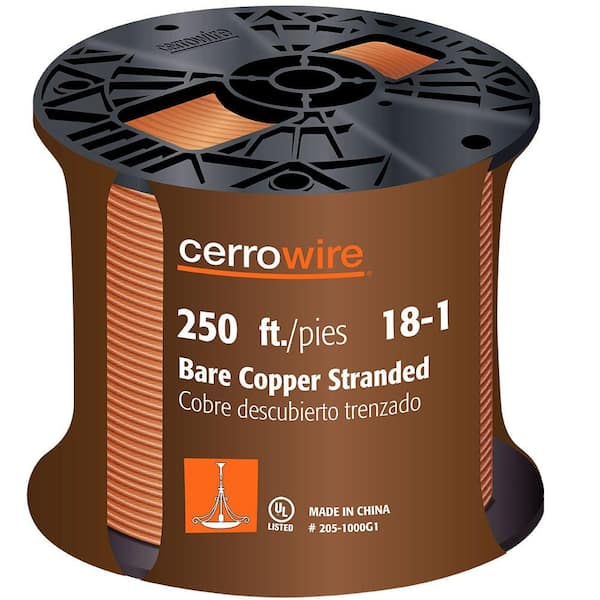 Cerrowire 250 ft. 18-Gauge Stranded SD Bare Copper Grounding Wire
