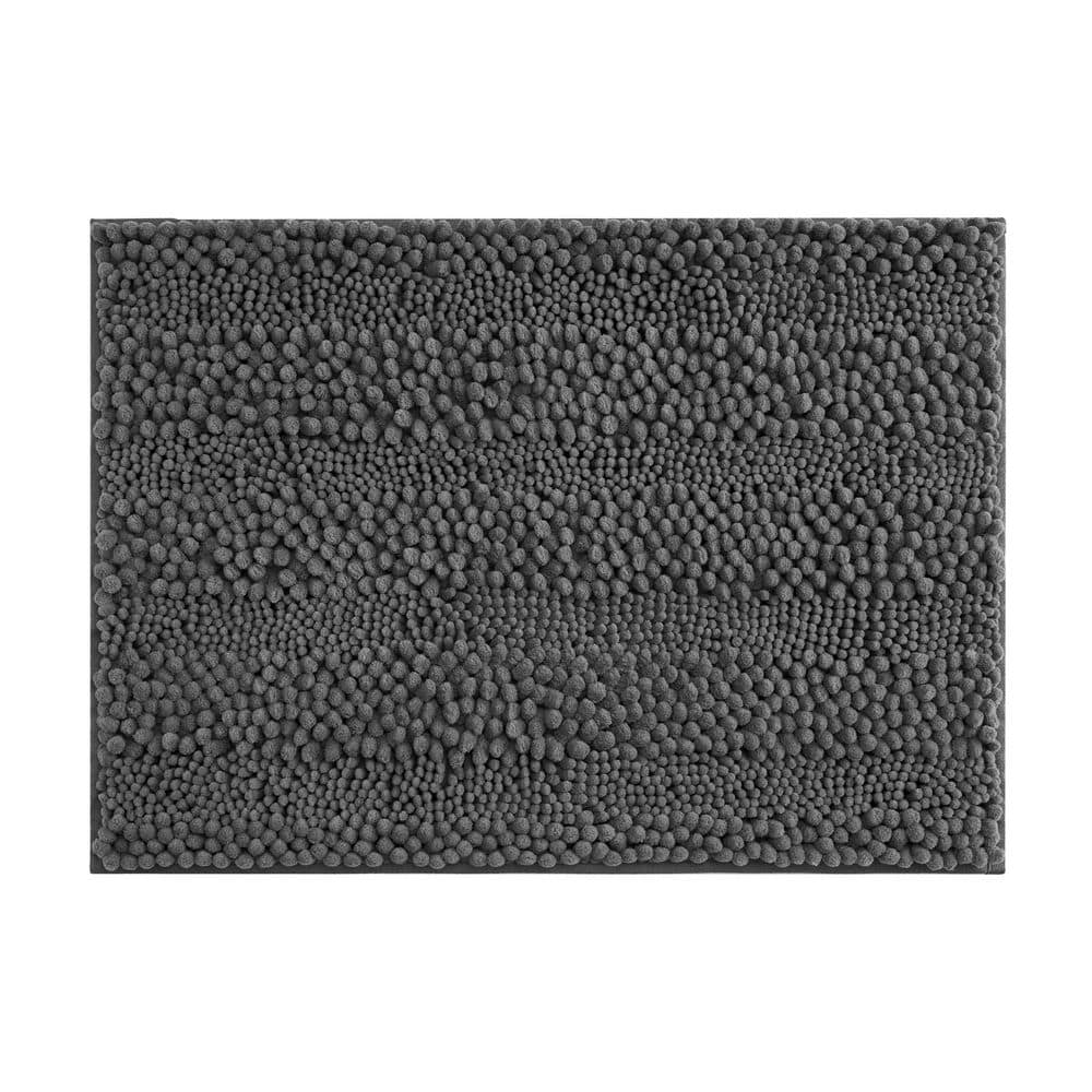 Astor with TPR Backing 17 in. x 24 in. Dark Gray Solid Color Polyester Rectangle Bath Mat price history on PriceWatchPro