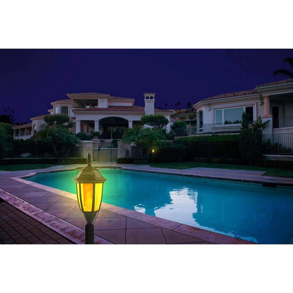 Black Solar LED Pathway Light with Amber and White Modes