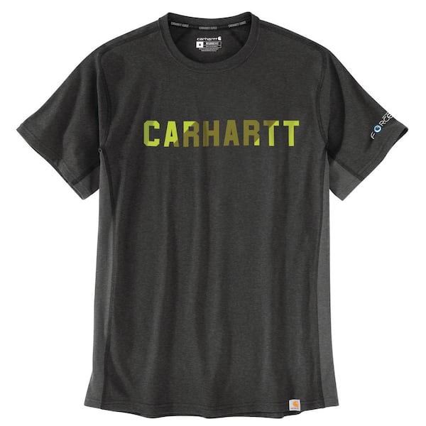 Carhartt Men's Large Tall Carbon Heather Cotton/Polyester Force Relaxed Fit Midweight Short Sleeve Graphic T-Shirt