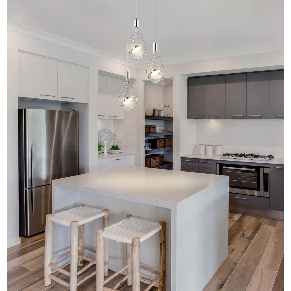 Orion 11.5" Chrome Polished Adjustable 3-Light LED Metal Pendant