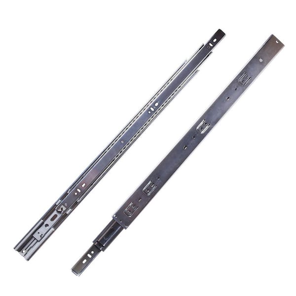 HICKORY HARDWARE Drawer Slide Side Mount Soft Close Full Extension 14 in. Cadmium Finish Steel Drawer Slide (1-Set of pair)